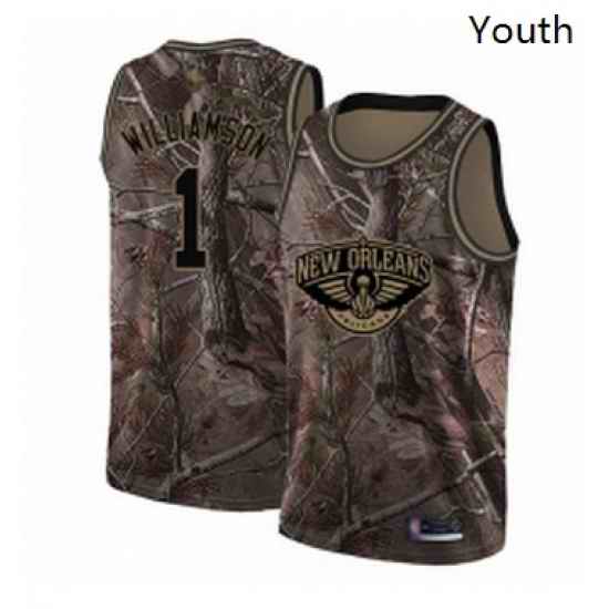 Youth Nike New Orleans Pelicans 1 Zion Williamson Camo NBA Swingman Realtree Collection Jersey